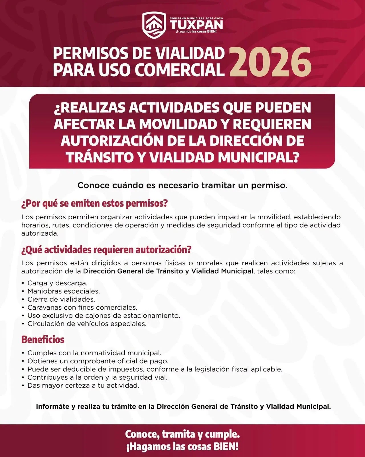Ayuntamiento de Tuxpan comparte información oficial sobre los Permisos de Vialidad para Uso Comercial – Foto 2