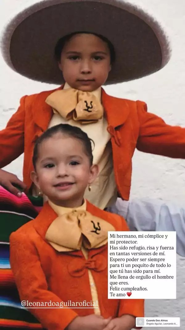 Ángela Aguilar felicita a Leonardo con tierna foto de su inf