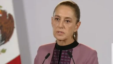 La presidenta Claudia Sheinbaum durante una conferencia de prensa mañanera