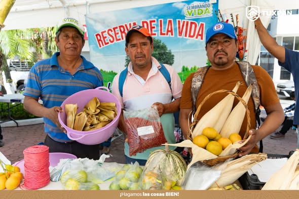 Productores locales ofrecen sus cosechas en el Tianguis Campesino de Tuxpan