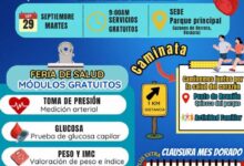 Cartel de la Caminata Conmemorativa por el Día del Corazón y el Mes Dorado en Cazones