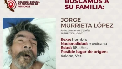 Ficha de la Comisión Estatal de Búsqueda de Personas para localizar a los familiares de Jorge Murrieta López