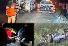 Ambulancia y lesionados en accidente en el km 28 de la carretera Cazones-Tuxpan