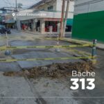 Calle Garizurieta en Tuxpan con bacheo recién realizado, punto 313 del programa #BacheaBache