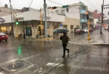 Lluvia intensa en una calle de Veracruz