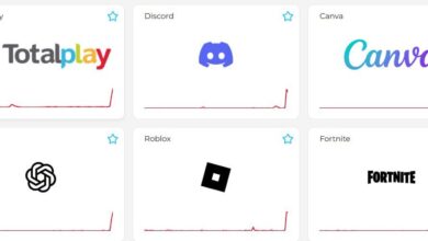 Gráficas de Downdetector con repunte de reportes en Totalplay, Discord, Canva, OpenAI, Roblox y Fortnite
