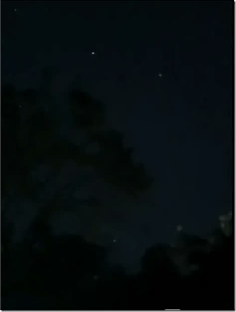 Luz en el cielo nocturno de Cerro Azul, 1 de octubre de 2025