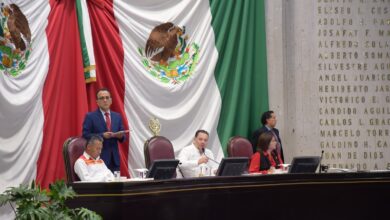 Mesa Directiva del Congreso del Estado de Veracruz durante la Séptima Sesión Ordinaria