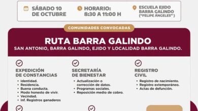 Infografía oficial: jornada El Ayuntamiento en tu Comunidad, ruta Barra Galindo, sábado 10 de octubre