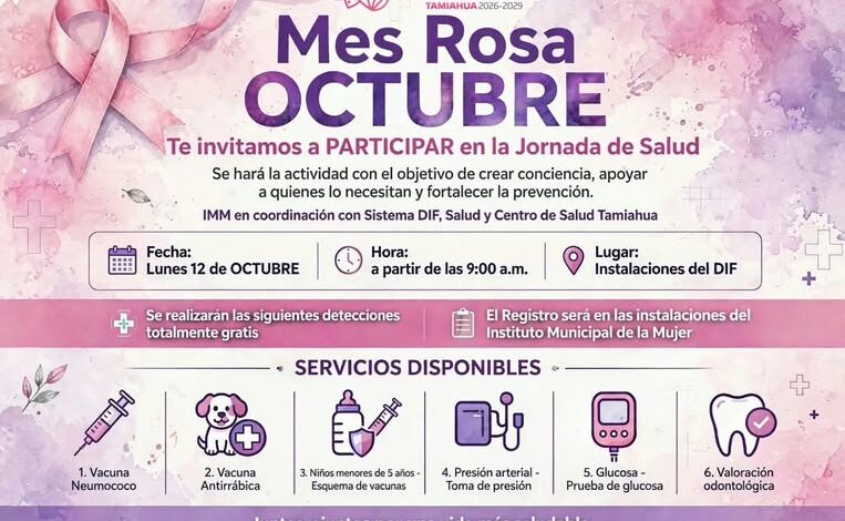 Jornada de Salud del Mes Rosa en el DIF de Tamiahua