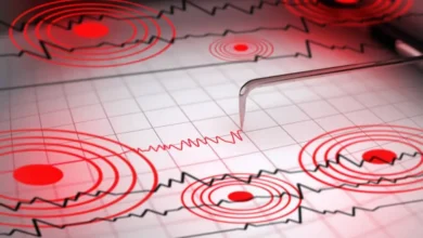 Gráfico ilustrativo de un sismógrafo registrando un terremoto