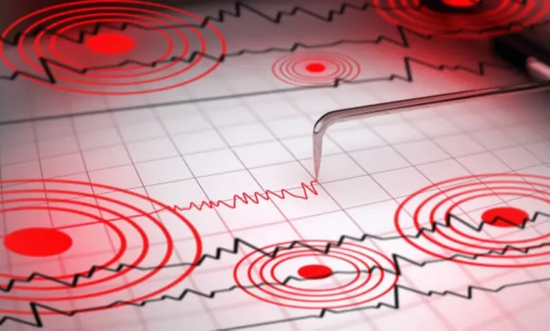 Gráfico ilustrativo de un sismógrafo registrando un terremoto