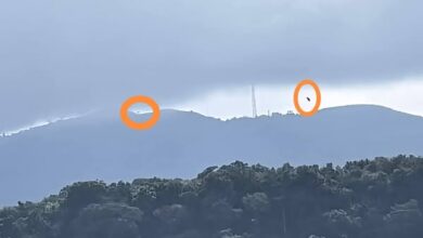 Dos figuras señaladas sobre la Sierra de Otontepec, 27 de junio de 2026