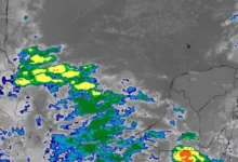 Imagen satelital del frente frío número 2 sobre el Golfo de México