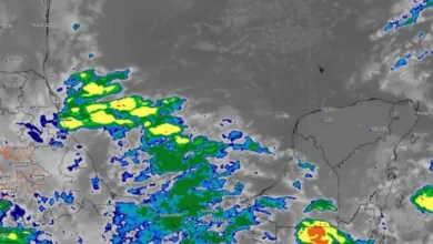 Imagen satelital del frente frío número 2 sobre el Golfo de México