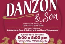 Cartel oficial de la tarde de Danzon y Son en la Pergola del Parque Juarez, Poza Rica