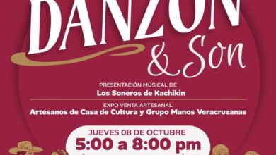 Cartel oficial de la tarde de Danzon y Son en la Pergola del Parque Juarez, Poza Rica
