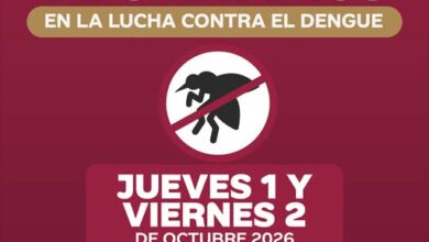 Cartel de la Jornada de Eliminación de Criaderos contra el dengue en la colonia Miguel Hidalgo de Poza Rica, jueves 1 y viernes 2 de octubre de 2026, de 9:00 de la mañana a 1:00 de la tarde.