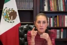 La presidenta Claudia Sheinbaum durante una transmisión