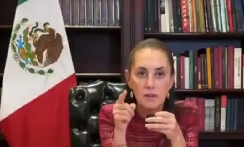 La presidenta Claudia Sheinbaum durante una transmisión