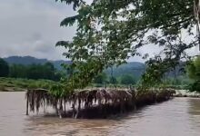 Río Cazones desbordado en Zacate Colorado, Tihuatlán