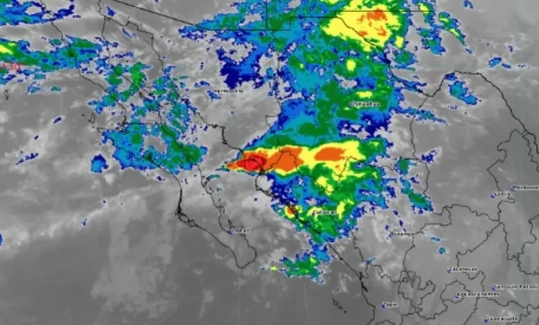 Mapa de la tormenta tropical Vance sobre Mexico