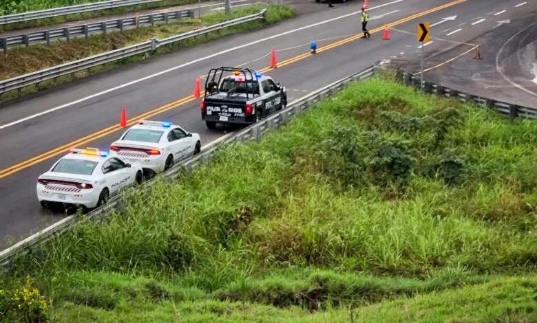 Operativo en la autopista Tuxpan-Totomoxtle tras el atropellamiento