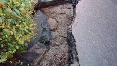 Socavón en la carretera federal 180, Vega de Alatorre