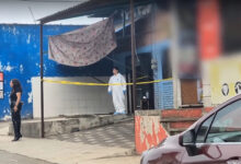 Carniceria acordonada en El Castillo, Xalapa, con perito forense en la escena